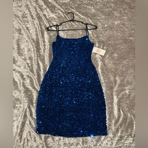 Blue Sequin Dress